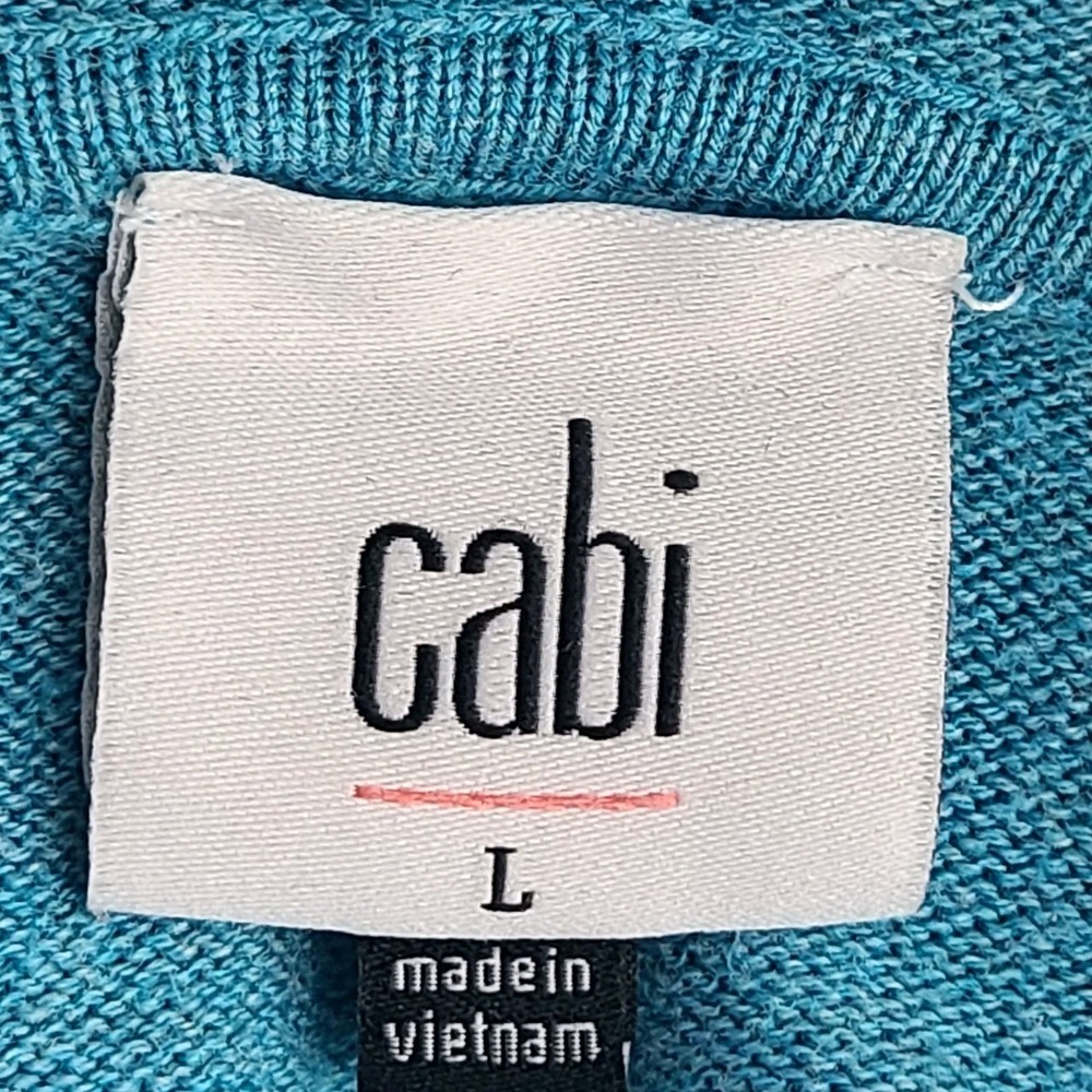 Cabi Hop To Hoodie Womens Large Turquoise Blue Sweater Pullover Style #5835 - Picture 6 of 8